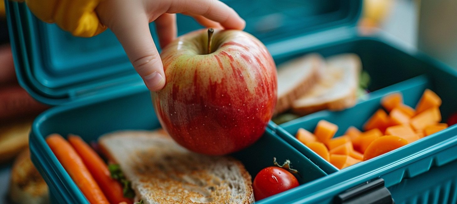 Lunchbox z wieloma przegródkami, idealny do oddzielania różnych rodzajów jedzenia, zapewniający organizację posiłków.