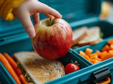 Lunchbox z wieloma przegródkami, idealny do oddzielania różnych rodzajów jedzenia, zapewniający organizację posiłków.